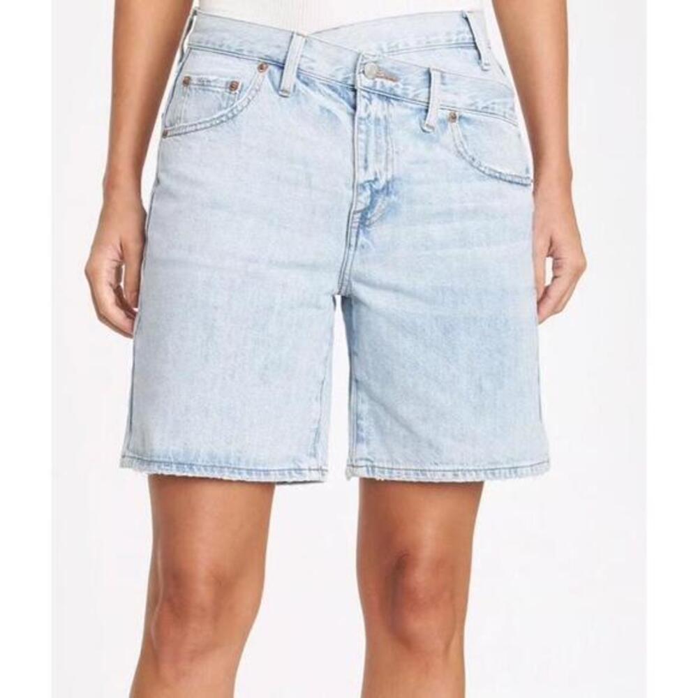 Pistola Light Wash Denim Shorts | Crossover Waist Bobbie Jean short Retro Summer